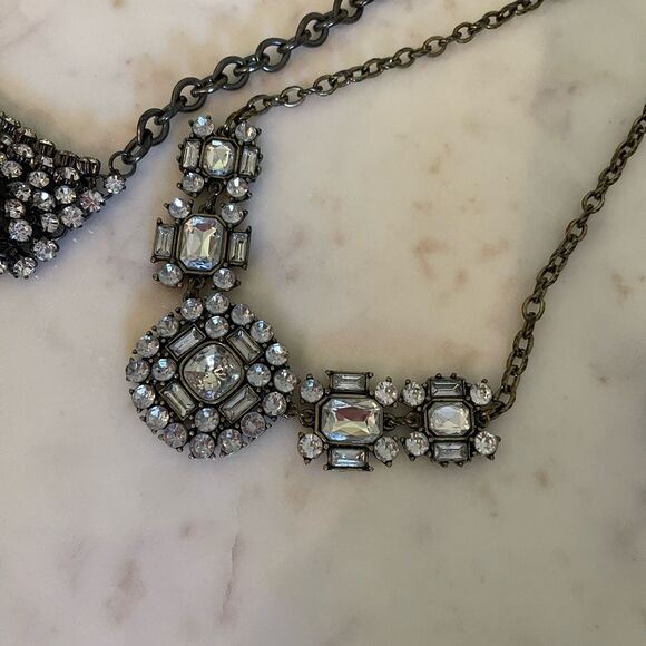J. Crew Statement Rhinestone Crystal Necklace Trio - Picture 7 of 14